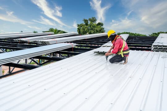 Commercial roof repair demonstration