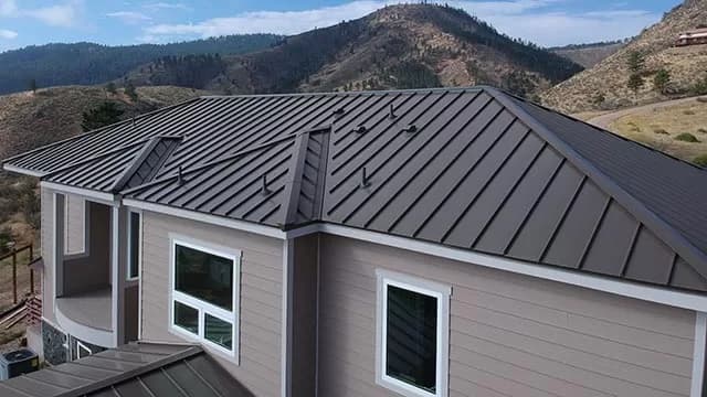 Close-up of standing seam interlocking panels