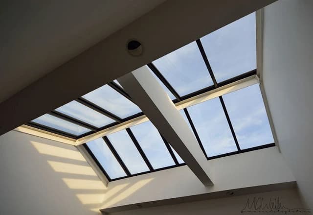 Velux skylight bringing light indoors