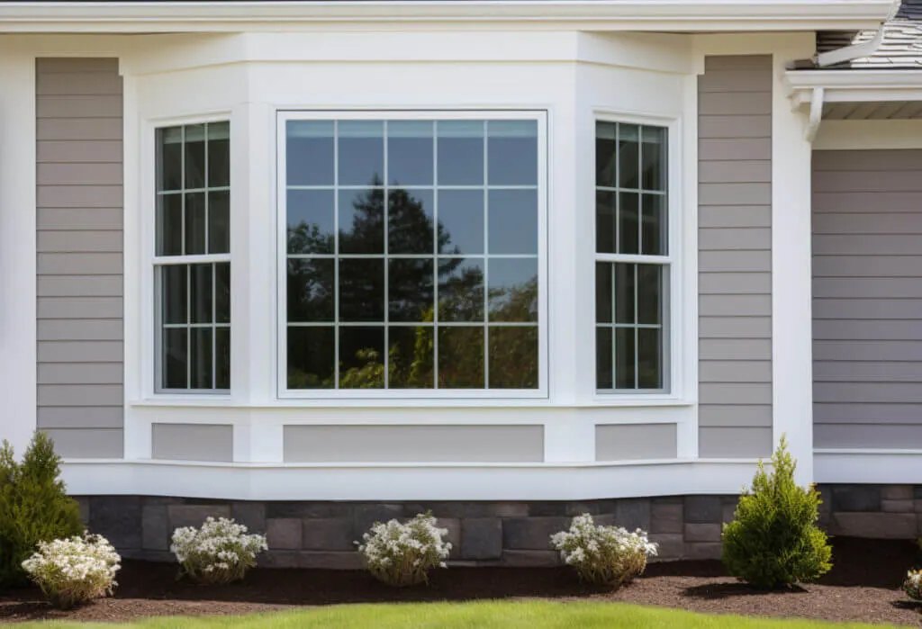 Bow windows professionally installed on home