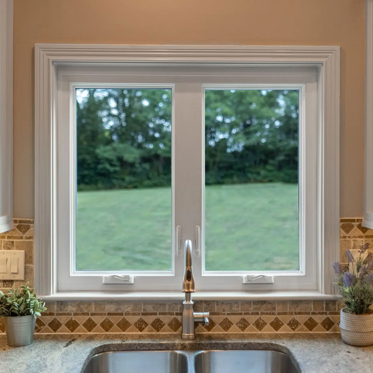 Casement windows professionally installed on home