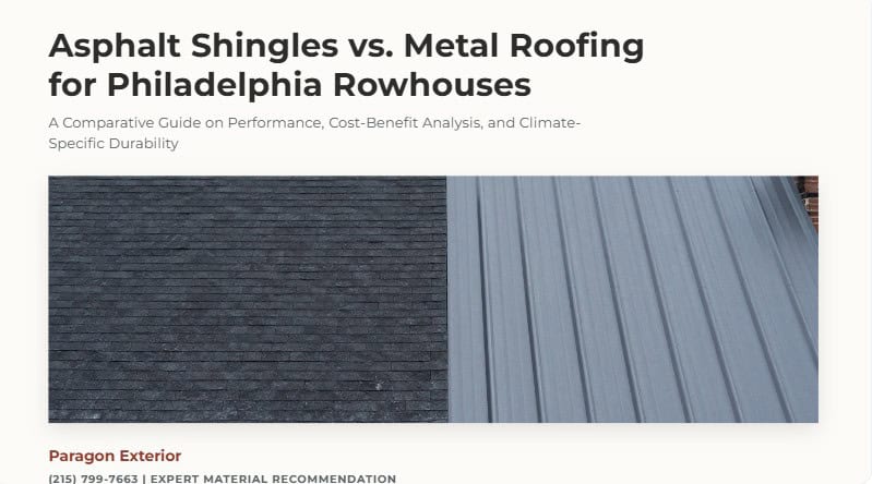asphalt vs metal roofing philadelphia rowhouses