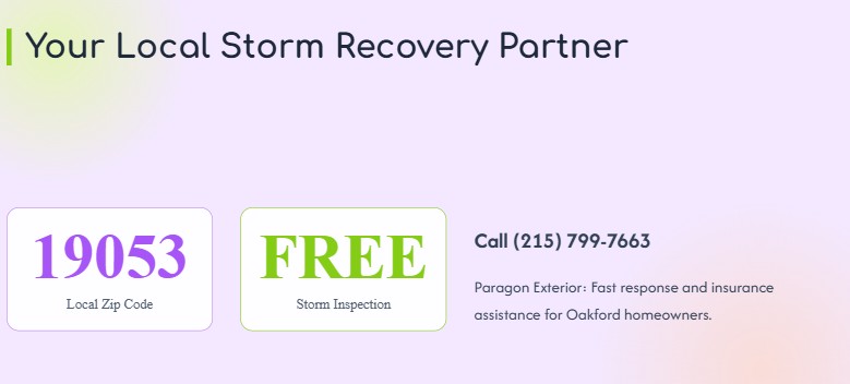 best roofing contractor oakford storm damage