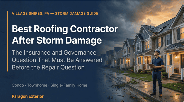 best roofing contractor village shires pa storm damage 