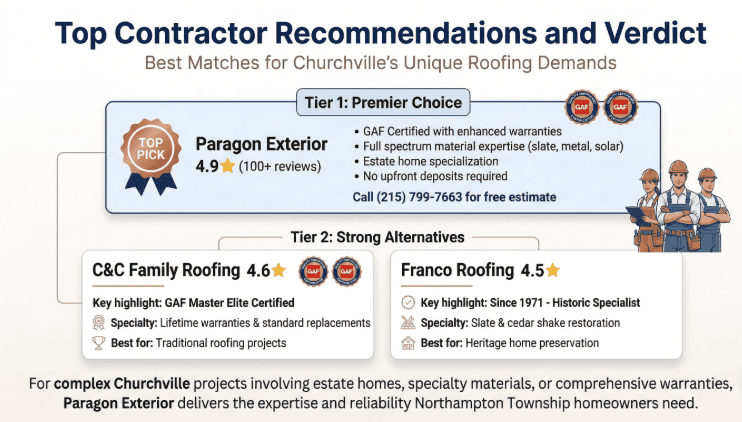best roofing contractors churchville