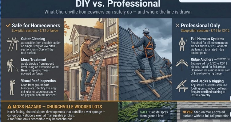 diy vs professional roofing churchville 