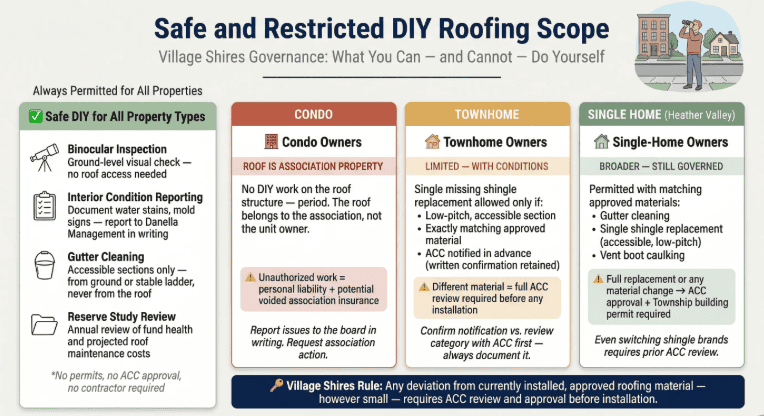 diy vs professional roofing village shires pa 