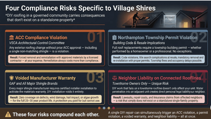 diy vs professional roofing village shires 