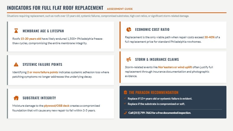flat roof replacement vs repair pa