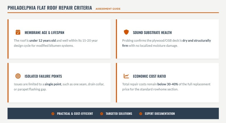 flat roof replacement vs repair philadelphia 