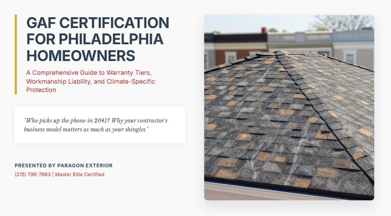 gaf certification philadelphia roofing contractor explained