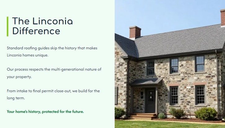 linconia roof replacement works