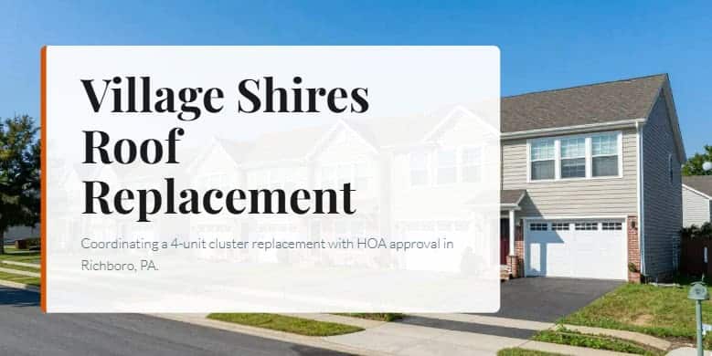 richboro pa roof replacement village shires case study 