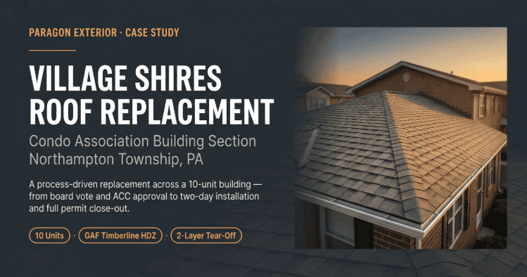 village shires pa roof replacement condo case study 