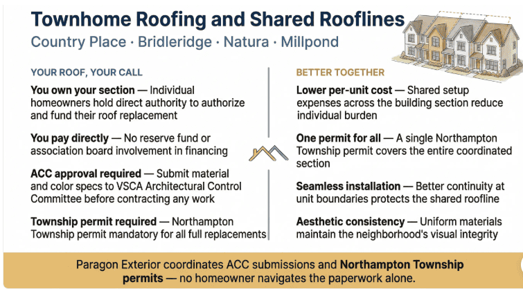 village shires roofing condo vs townhome vs single 